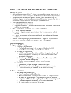 Chapter 15: The Problem of Divine Right Monarchy: Stuart England