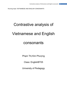 Running head: VIETNAMESE AND ENGLISH CONSONANTS