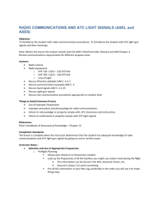 A. TASK: RADIO COMMUNICATIONS AND ATC LIGHT SIGNALS