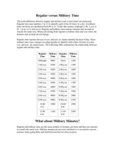 Regular versus Military Time