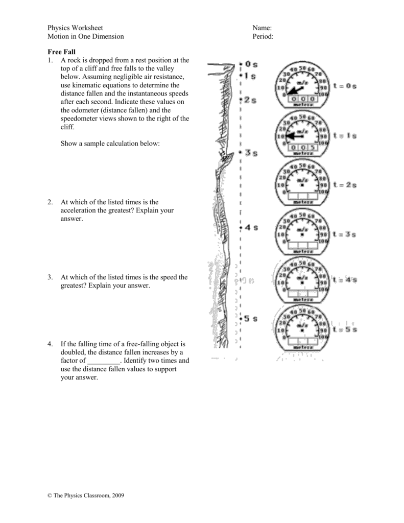 Free Fall Within Free Fall Worksheet Answers