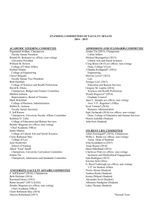 STANDING COMMITTEES OF FACULTY SENATE