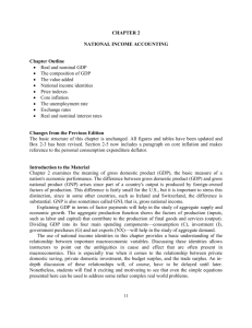 CHAPTER 2 NATIONAL INCOME ACCOUNTING Chapter Outline