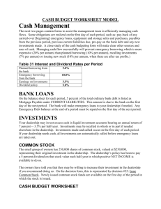 Cash Budget Worksheet Model (Word Document)