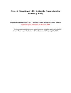 General Education at UIC: Setting the Foundations for University Study