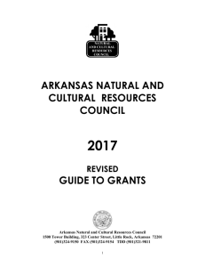 2017 Guide to Grants - Arkansas Natural and Cultural Resources