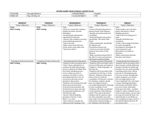 UPPER DARBY HIGH SCHOOL LESSON PLAN TEACHER: Keough