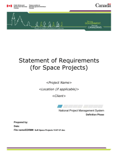 Statement of Requirements