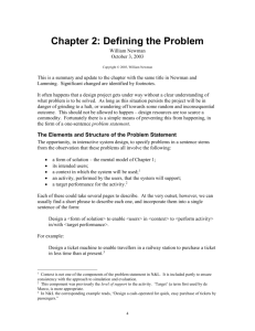 Chapter 2: Defining the Problem