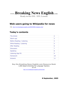 Web users going to Wikipedia for news