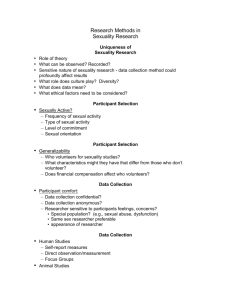 Research Methods in Sexuality Research