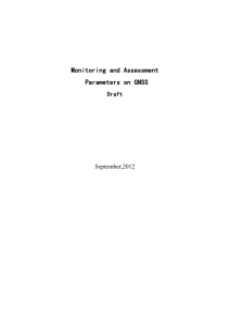 Monitoring and Assessment Parameters for GNSS