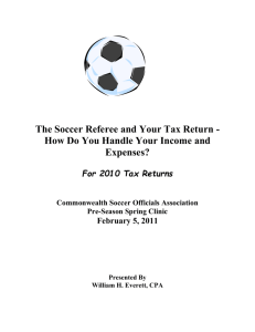 The Soccer Referee and Your Tax Return - 2010
