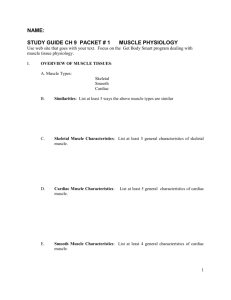 study guide ch 9 packet # 1 muscle physiology