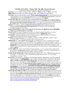 COURSE SYLLABUS -- Physics 5335, Fall, 2001