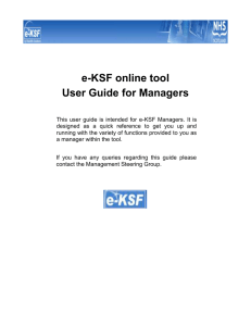 Manager user guide for e-KSF - MSG | Management Steering Group