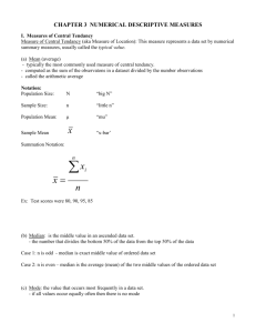 CH 3 – Numerical Description