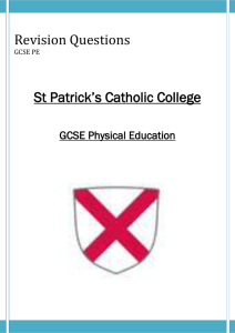 GCSE PE Revision Workbook - St Patricks Catholic College