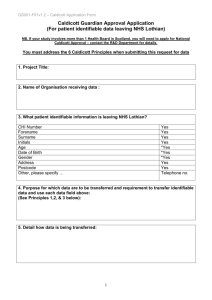 Caldicott Guardian Application Form