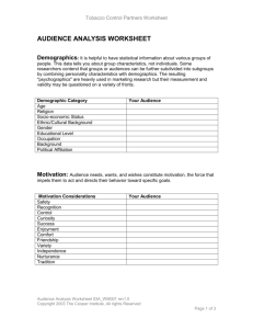 Audience Analysis Worksheet