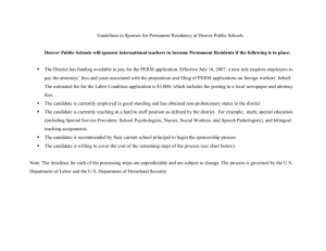 Guidelines to Sponsor for Permanent Residency at Denver Public