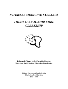 Junior Core Syllabus - Clinical Departments