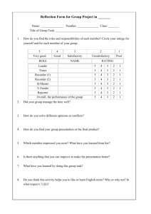 Reflection Form for Group Project in B106