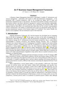 An IT Business Impact Management Framework