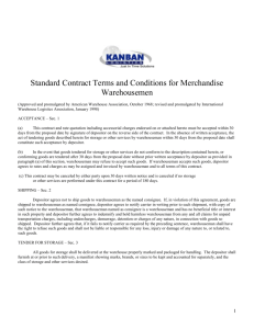 Standard Contract Terms and Conditions for Merchandise
