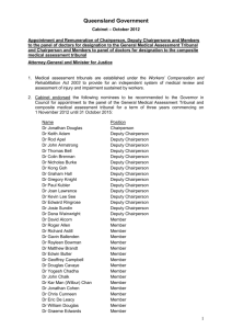 Appointment and remuneration of members to panel of doctors for