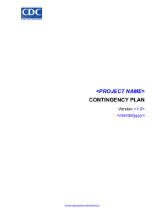 CDC Contingency Planning Template (WORD)