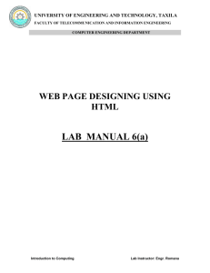What is HTML? - University of Engineering and Technology, Taxila