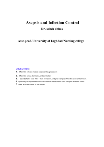 Asepsis and Infection Control Dr. sabah abbas Asst. prof./University