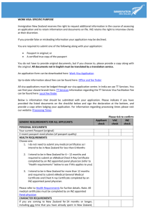 Work Visa Specific Purpose