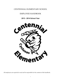 2013 - 2014 School Year - Centennial Elementary School