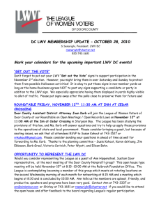 DC LWV Membership Update – OctoBER 28, 2010 S Senarighi
