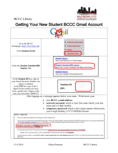 Getting Your New Student BCCC Gmail Account