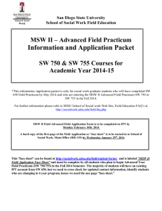 MSW II – Advanced Field Practicum