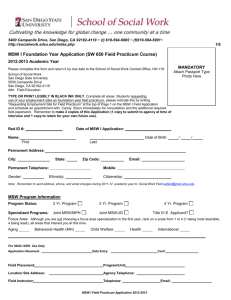 MSW I - 650 Field Application FORM