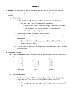 Ch 3 Minerals Outline