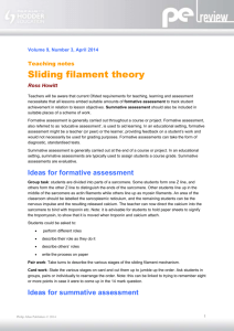 Volume 9, Number 3, April 2014 Teaching notes Sliding filament