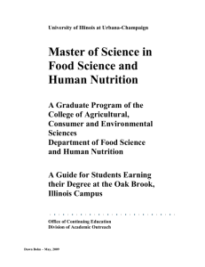 Master of Science Program - Department of Food Science and