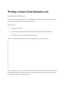 Writing a Sonnet from Dummies