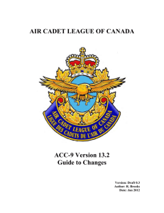 Changes - Air Cadet League of Canada
