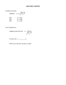 Chapter 8 Test Topics