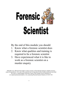 Forensic Science - Module 0ne
