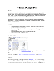 Wikis and Google Docs - ericsedutechpage