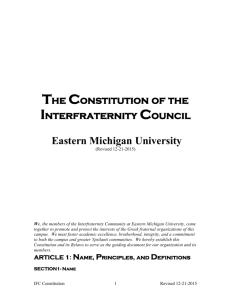 The Constitution of the Interfraternity Council Eastern Michigan