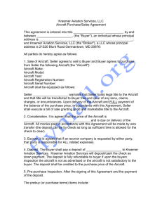 Aircraft Purchase/Sales Agreement