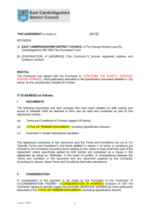 Standard Agreement 2014 - East Cambridgeshire District Council